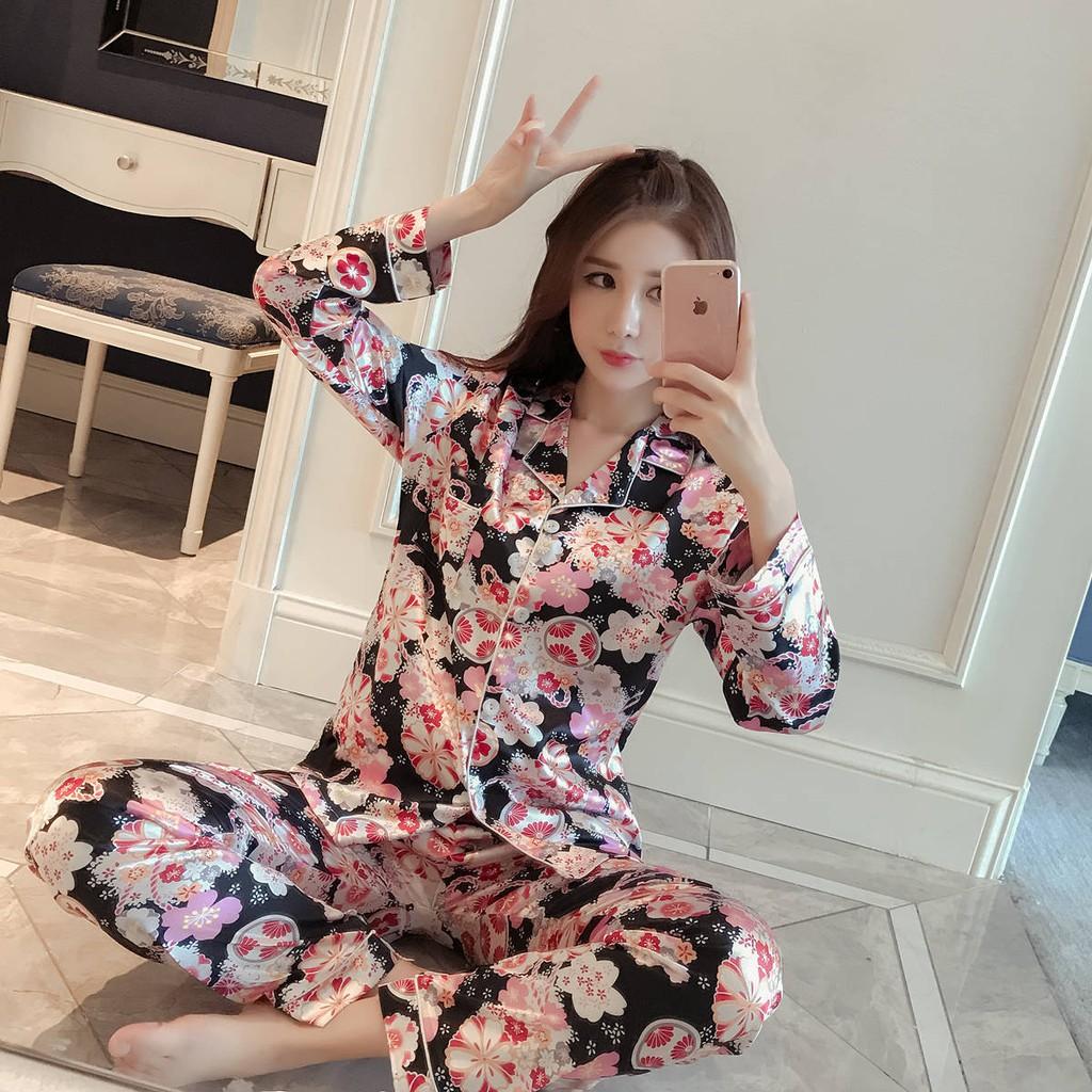 ️Đồ bộ đẹp phong cách Hàn️ đồ mặc nhà siêu xinh, Bộ Pijama lụa đẹp ngọt ngào B63