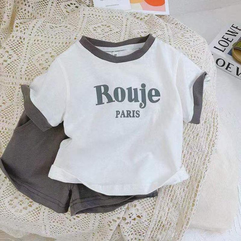 Quần áo cộc tay bé trai, Sét đồ bộ In Chữ Rouje Paris siêu hot cho bé Từ 7-28kg - SUMO KIDS