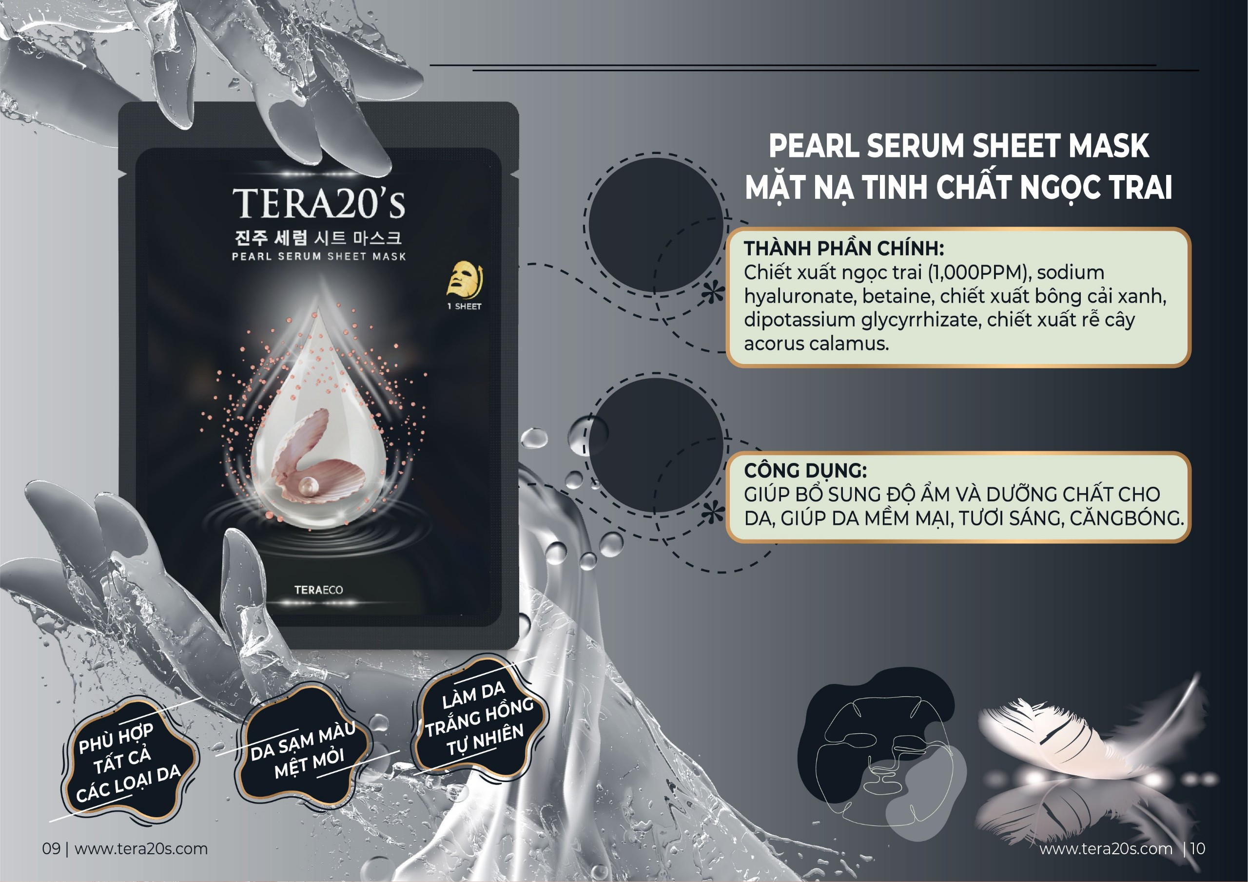 Mặt nạ dưỡng da Serum Ngọc trai TERA20's Hàn Quốc