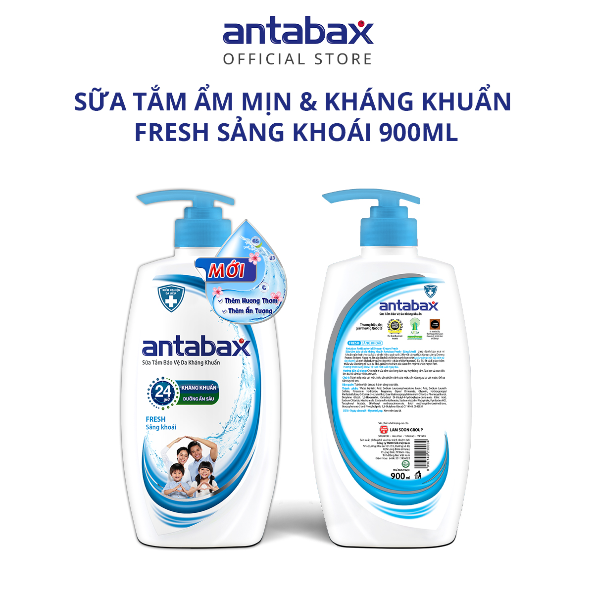 Sữa Tắm Bảo Vệ Da Kháng Khuẩn Antabax Fresh Sảng Khoái 900ml