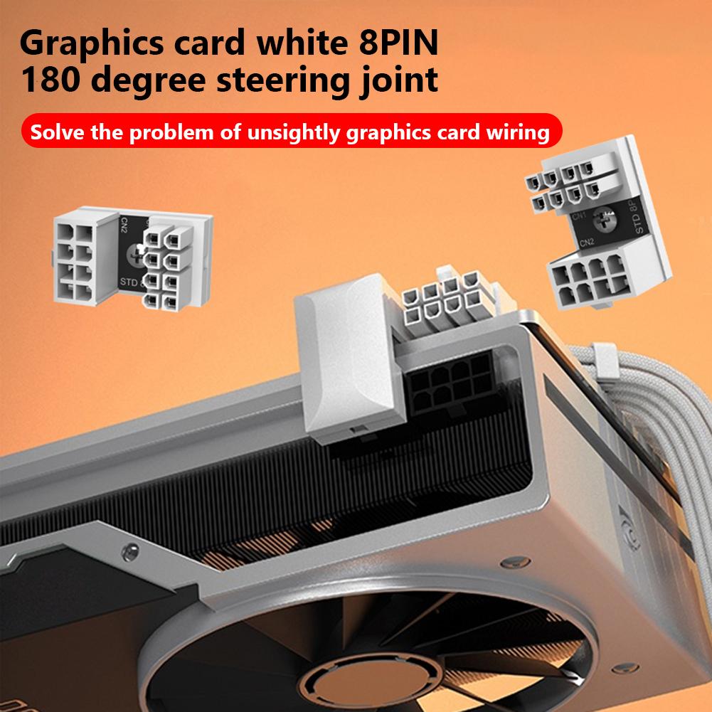 ATX GPU VGA PCIe 8 Pin 6Pin U đến Đầu Nối Góc 180 Độ Bộ Chuyển Đổi Nguồn Điện Ban cho Máy Tính Để Bàn Card đồ họa GPU Adapter