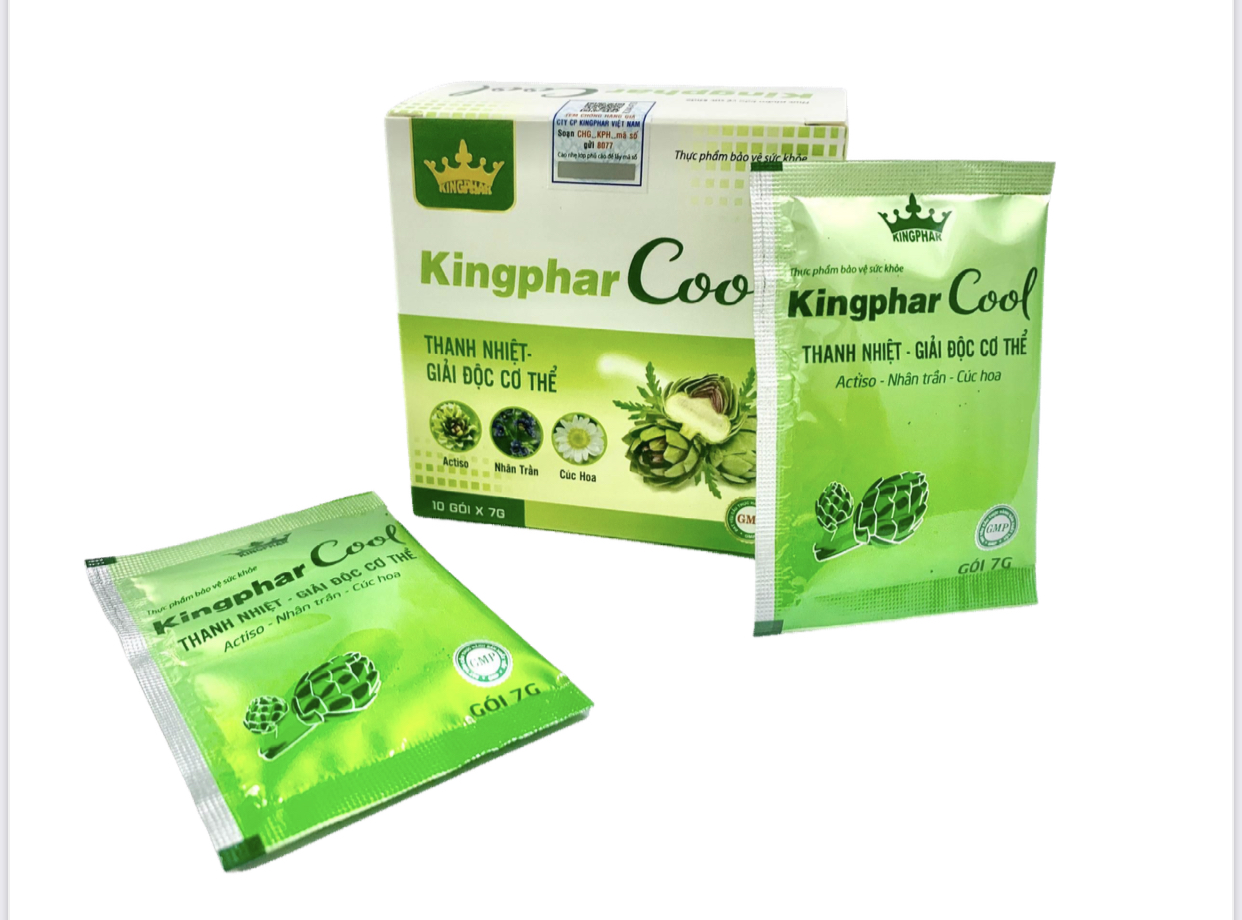 Hình ảnh Cốm thanh nhiệt giải độc Kingphar cool, hộp 10 gói x 7 gam