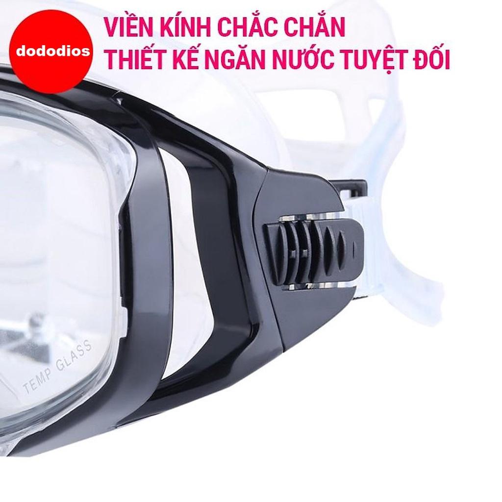 Kính lặn biển ống thở dododios với 2 van ngăn nước 100%, mặt nạ lặn với mắt kính cường lực