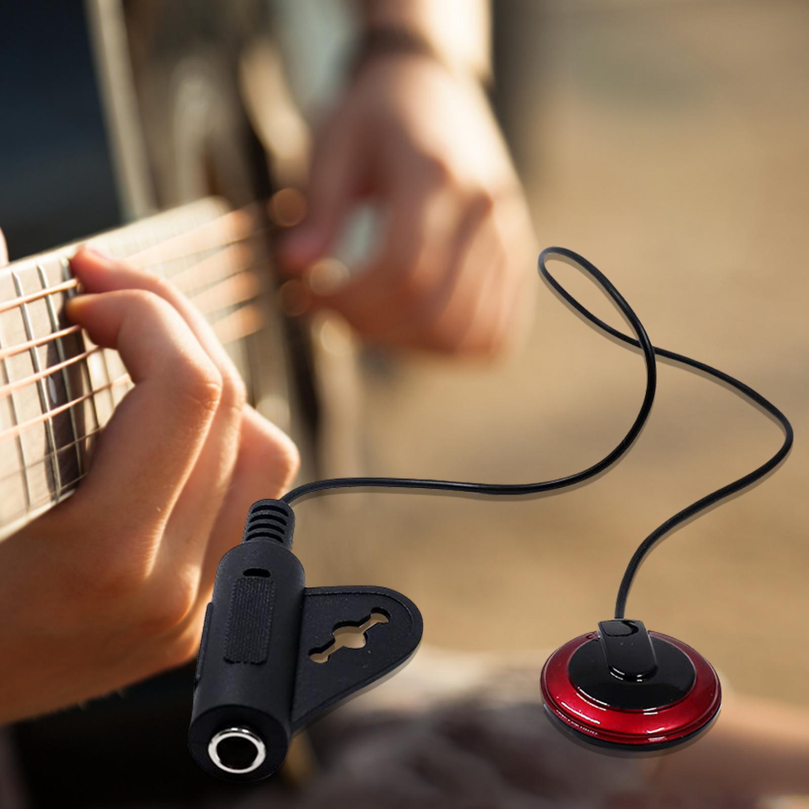 Contact Microphone Piezo Pickup, Guitar Violin Microphone Pickup for Guitar, Ukulele, Violin, Bass & Acoustic Electric with Cable