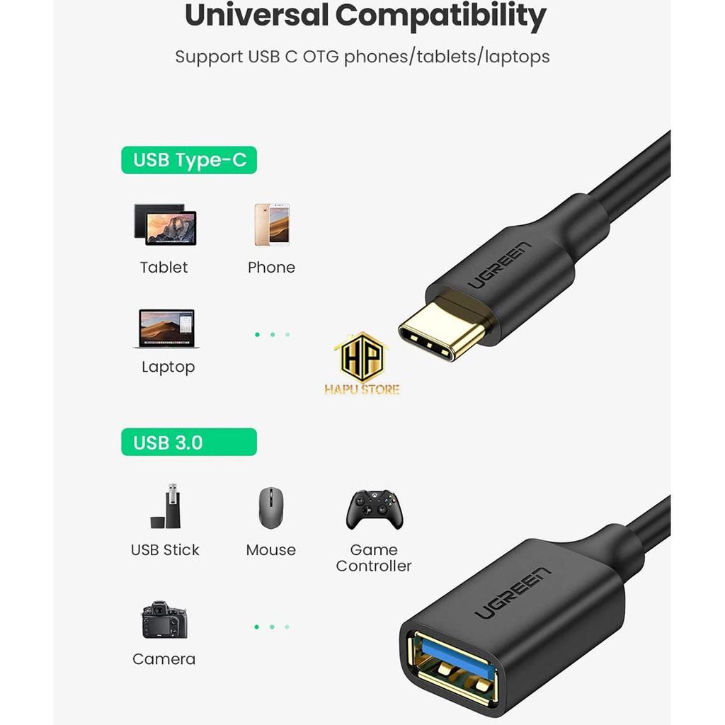 Cáp OTG USB Type C to USB 3.0 Ugreen 30701 chính hãng - Hàng Chính Hãng