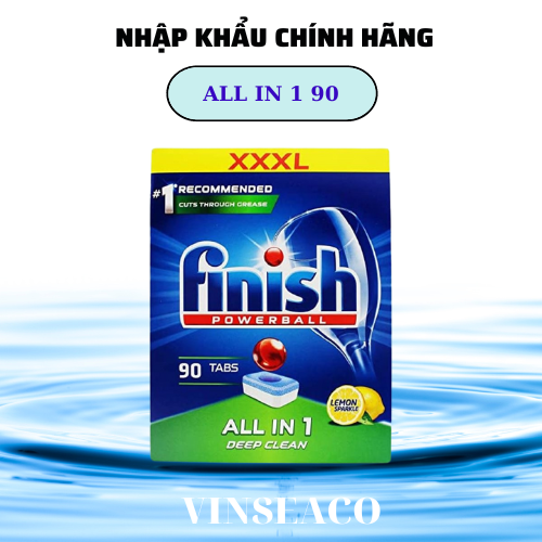 Viên rửa bát Finish All in one 90 viên hương chanh