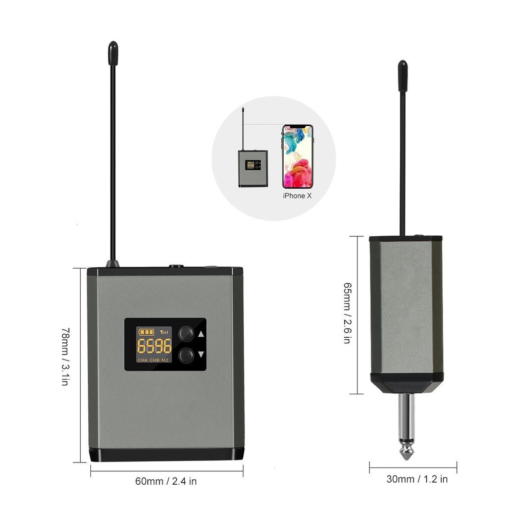 Micro cài áo không dây, micro quàng đầu không dây UHF dùng pin sạc