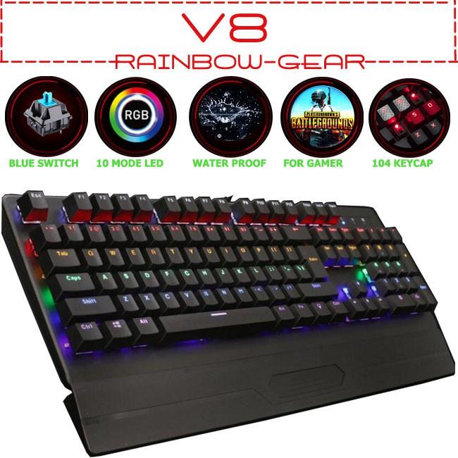 Bàn phím / KEYBOARD CƠ GEAR V8 PLUS - KÊ TAY TỪ TÍNH