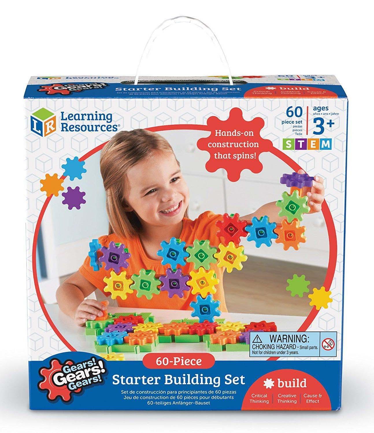 Learning Resources Đồ chơi xây dựng bánh răng cưa set 60 chi tiết - Gears! Gears! Gears! Starter Building Set