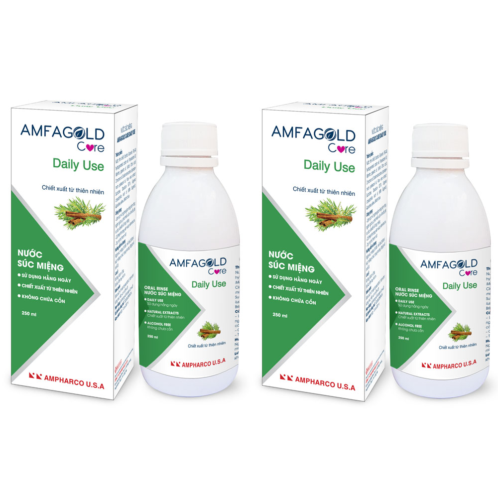 Combo 2 chai nước súc miệng Amfagold Care Daily Use