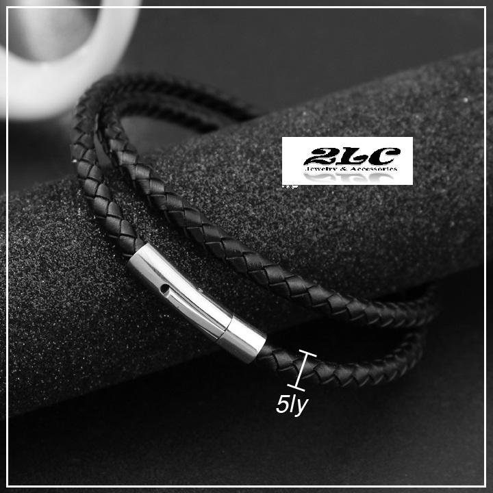 DÂY CHUYỀN ĐEN 5LY DA XỊN KHÓA INOX
