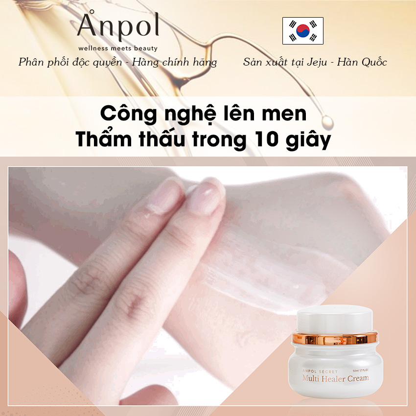 Kem Dưỡng Thiên Nhiên Cao Cấp Hàn Quốc Dưỡng Ẩm Và Chống Lão Hoá Anpol Secret Multi Healer (50ml) Ứng Dụng Công Nghệ Lên Men Hiện Đại