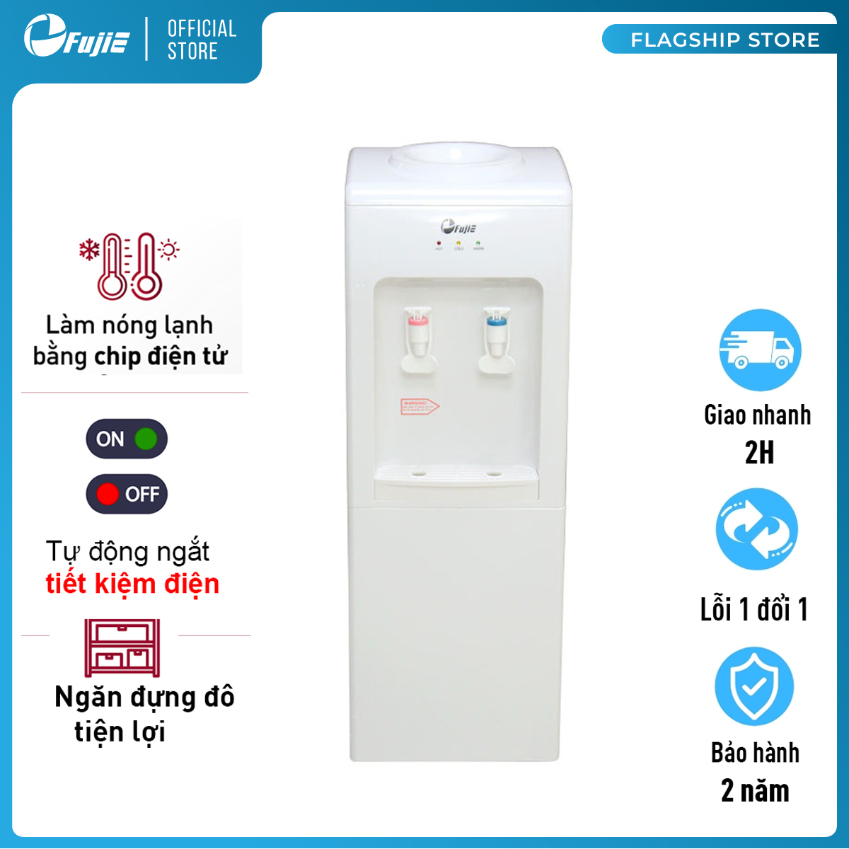 Cây Nước Nóng Lạnh 2 Vòi Fujie Wd1105E - Hàng Chính Hãng