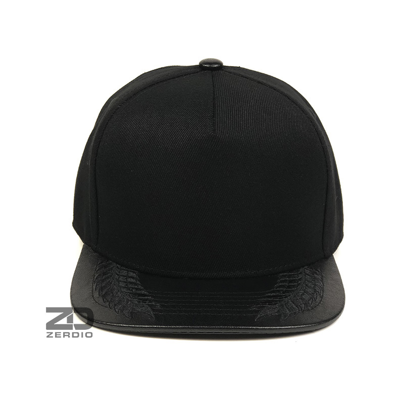 Mũ lưỡi trai hiphop, nón snapback nam nữ lưỡi da màu đen cao cấp - SN96