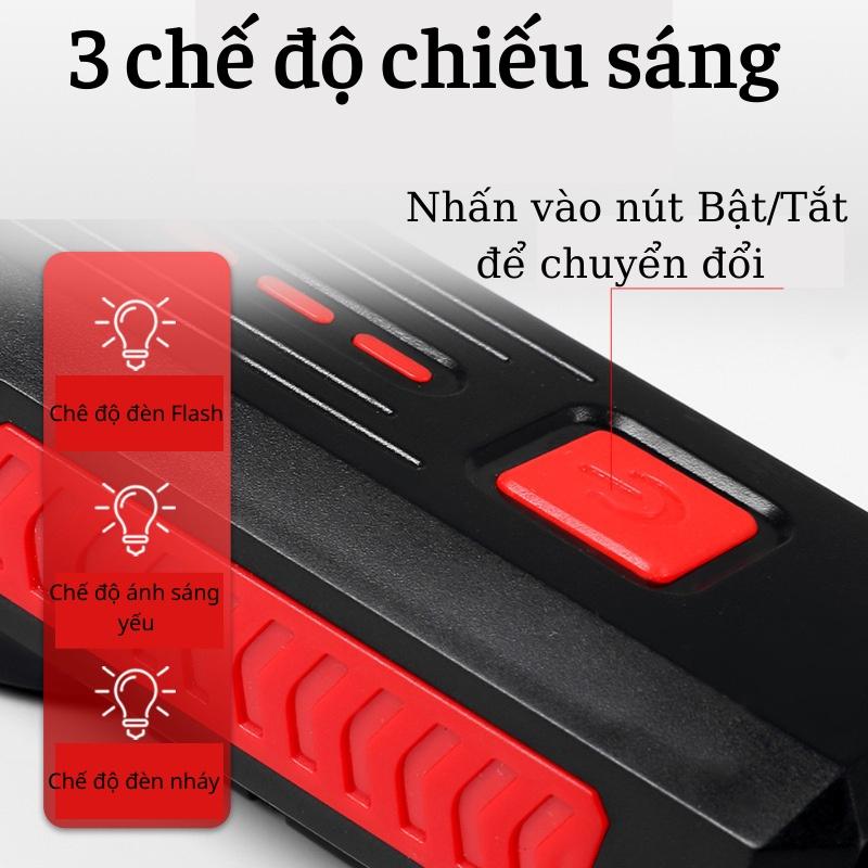 Đèn Pha Xe Đạp Thể Thao Siêu Sáng Có Còi - Đèn Led Chống Nước Sạc USB Tiện Lợi