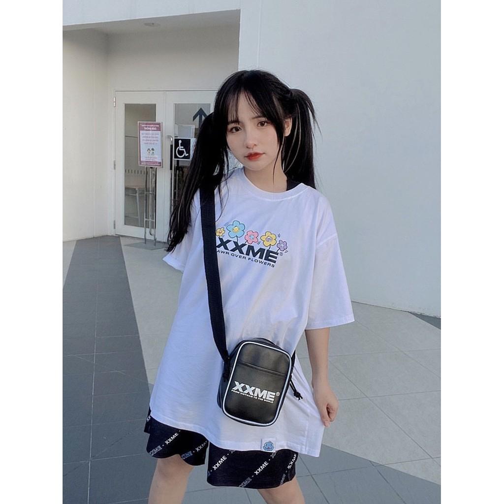 Áo thun Khủng Long Rawr Over Flower màu trắng XXME