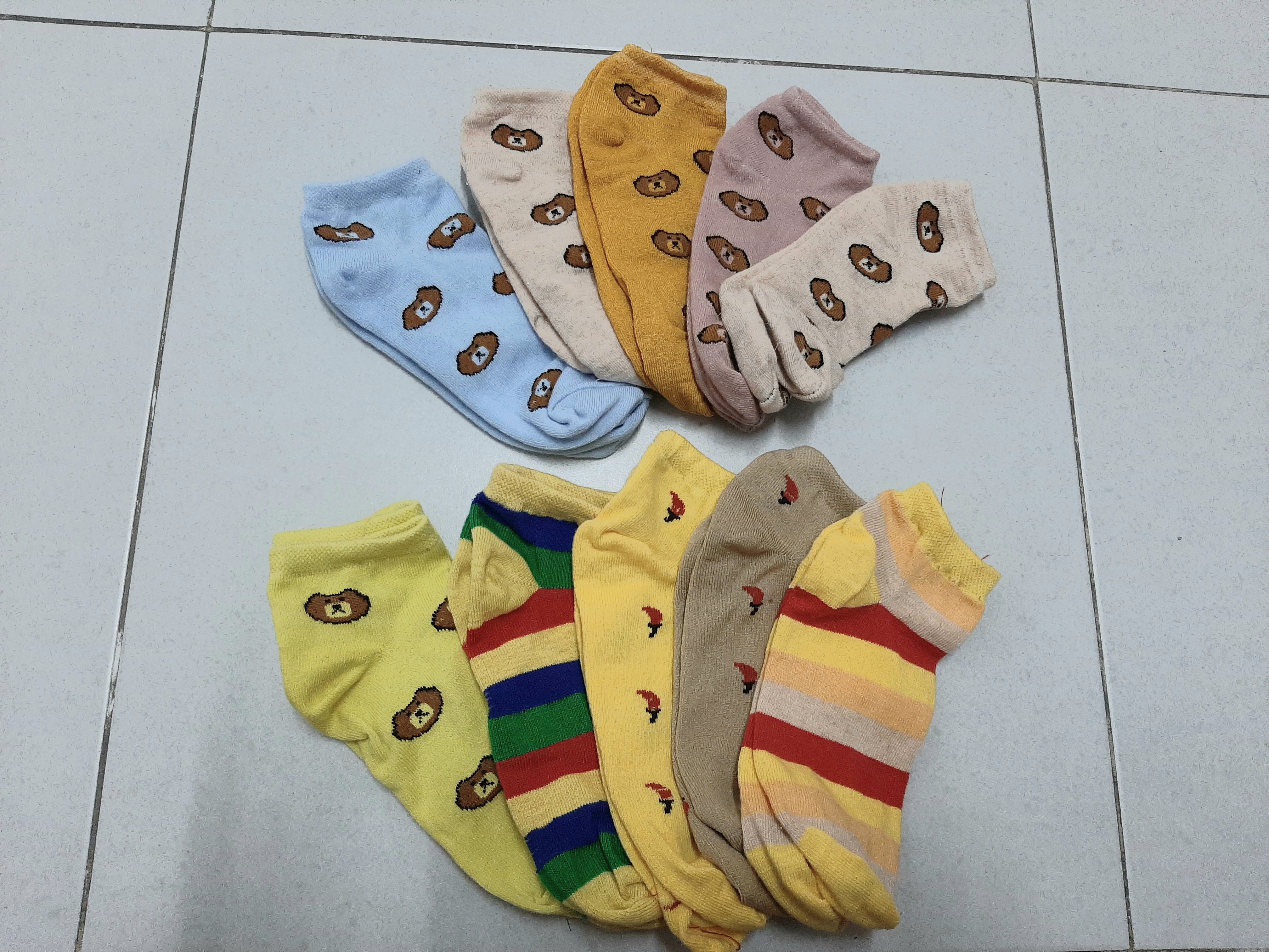 Combo 10 đôi vớ nữ cổ ngắn hoa văn ngẫu nhiên