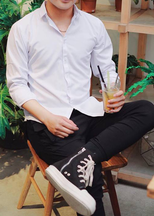 Áo Sơ Mi Trắng Nam Dáng Body TRANGBE02