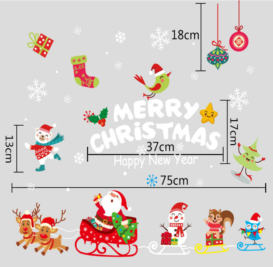 Decal tĩnh điện trang trí noel (không cần keo dán) - HYC-91