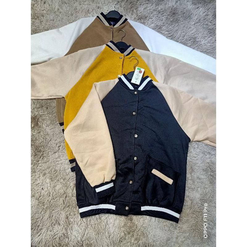 Áo khoác bomber nỉ bông phom rộng 4 mầu