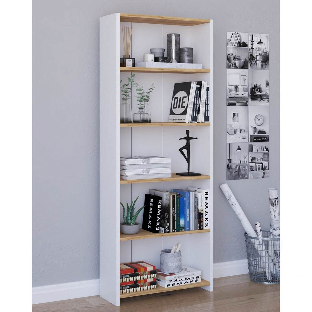 Kệ sách gỗ MDF gia đình thiết kế tiện dụng SMLIFE Blom