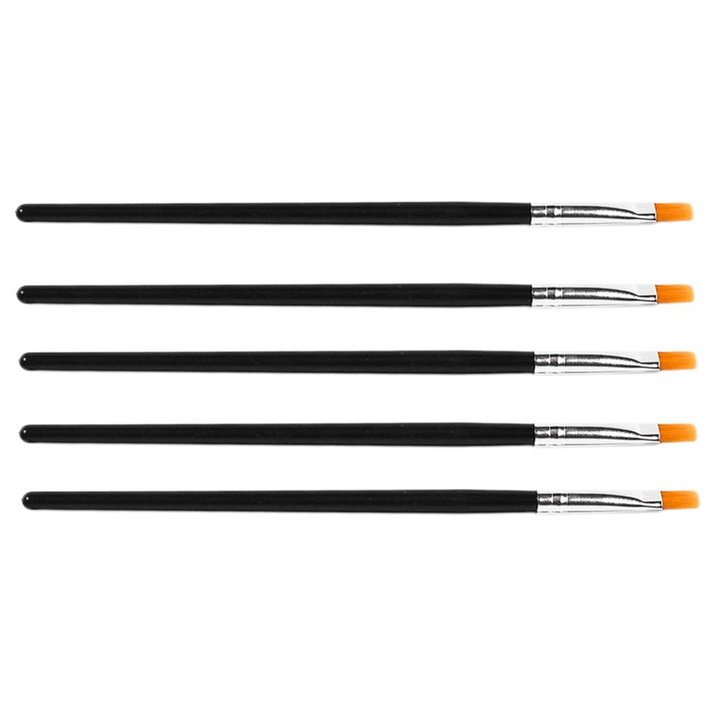 Paint Brushes Set, 5Pcs Flat Tip Paintbrushes Nylon Hair Artist Acrylic Paint Brushes for Acrylic Oil Watercolor, Face Nail Art, Miniature Detailing