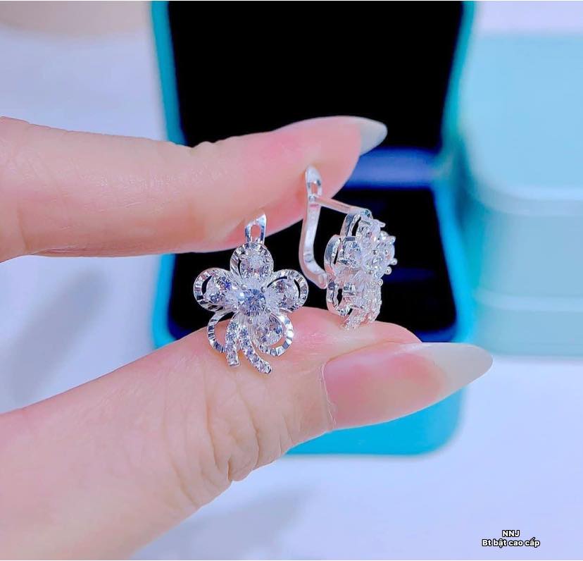 Bông tai bạc thời trang cao cấp chất liệu bằng bạc Ý SA0106 - Bạc trang sức PKG
