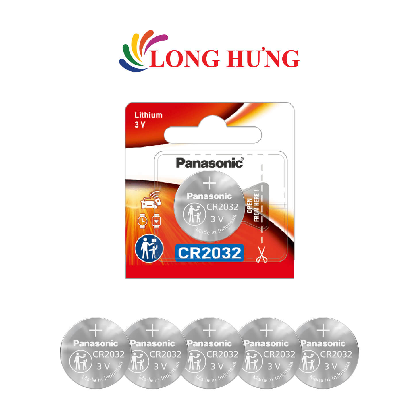 Pin nút Panasonic 3V CR-2032VN/5B (1 viên/3 viên/5 viên/10 viên/50 viên) - Hàng chính hãng