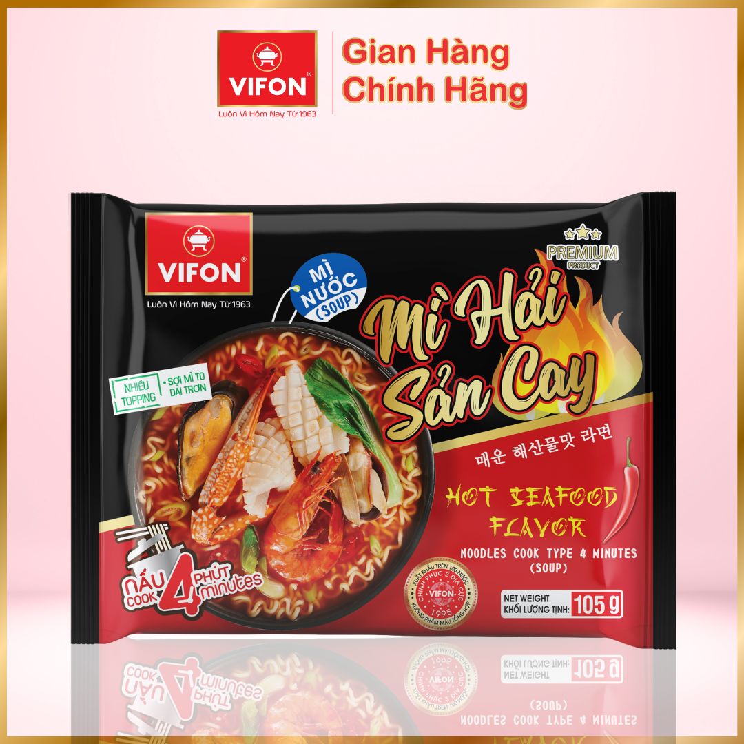 Thùng 24 Mì Hải Sản Cay VIFON (105g / Gói)