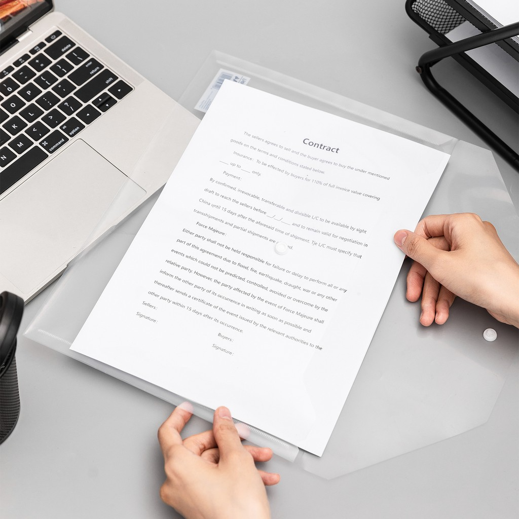 Bìa file đựng tài liệu A4 Deli trong suốt, túi my clear bag đựng hồ sơ, lưu trữ giấy tờ văn phòng học sinh