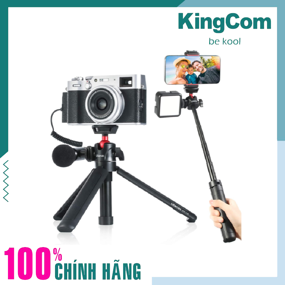 ULANZI MT-16, Chân Tripod tích hợp Ballhead xoay 360° dành cho Điện thoại &amp; Máy ảnh, Thích hợp dùng quay Vlog, Tải trọng lên đến 1.5kg - Hàng Chính Hãng