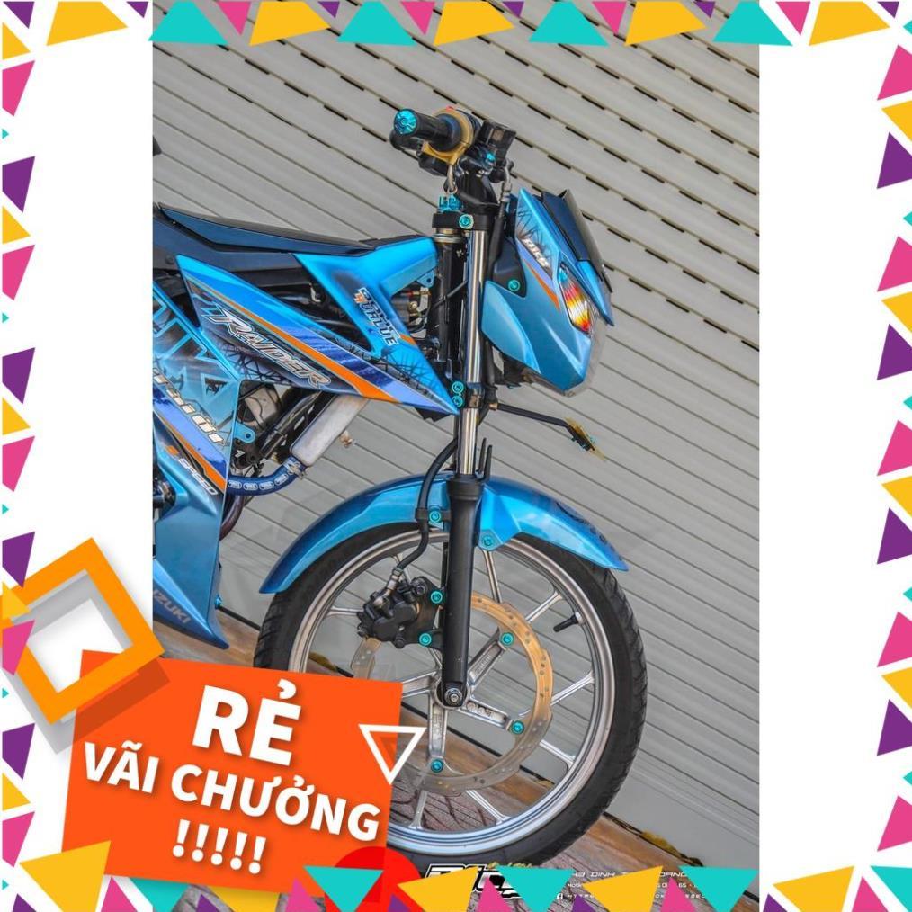 Tem Rời Raider FI Mẫu Sọc Đen Cam Xanh Chữ Raider F150