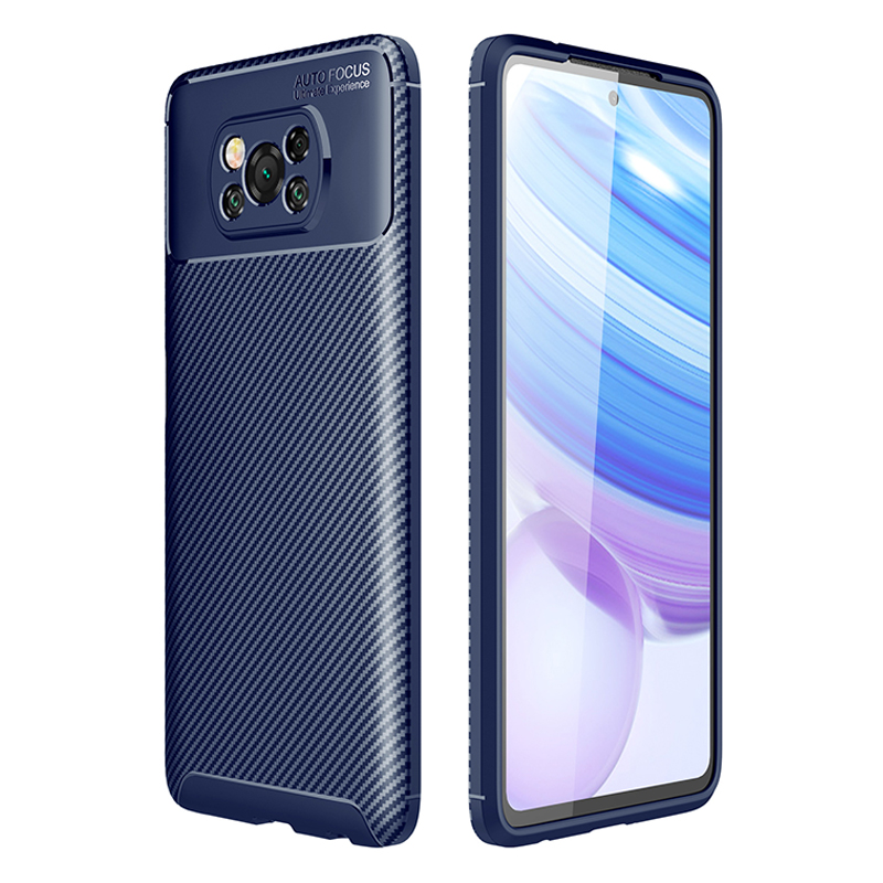 Ốp lưng cho Xiaomi Poco X3 NFC chống sốc Carbon Auto Focus - Hàng Nhập Khẩu