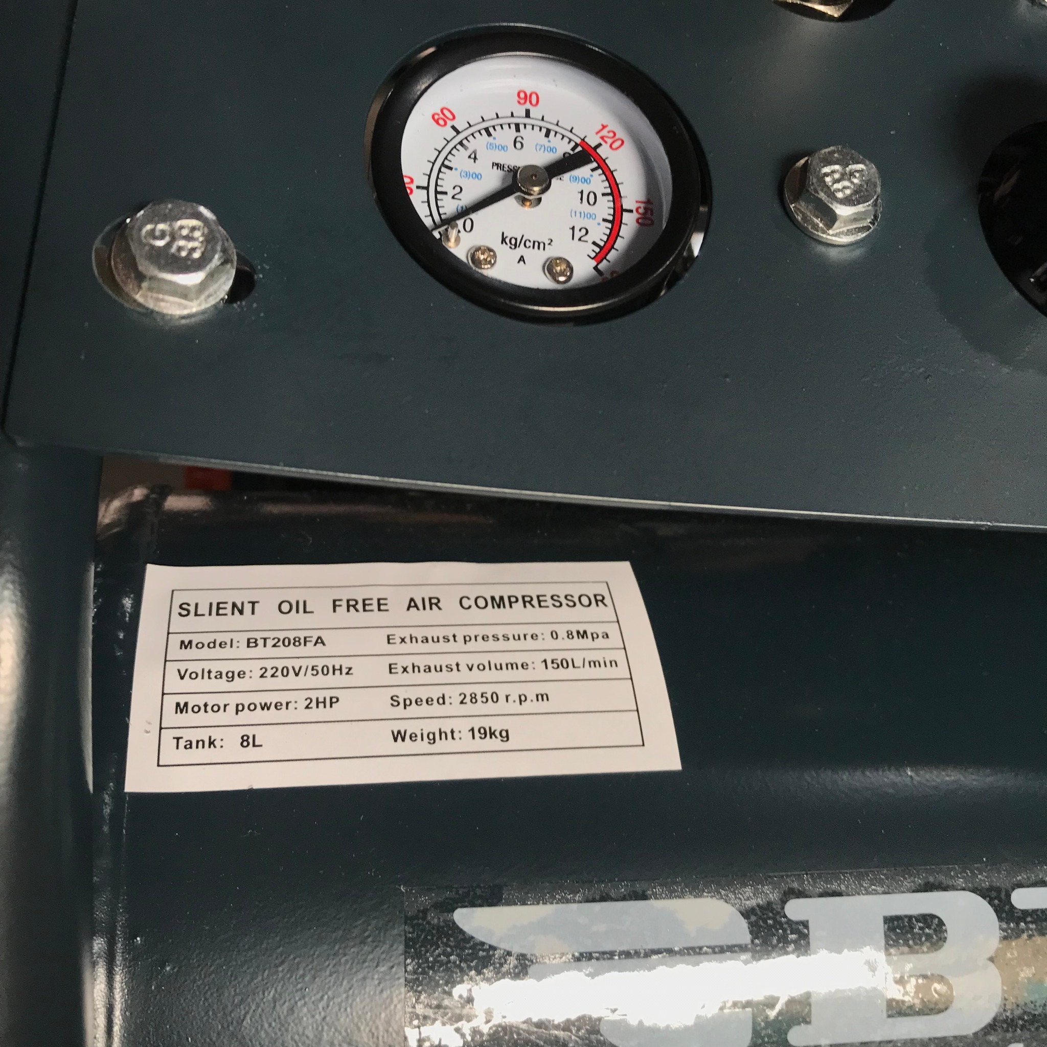 MÁY NÉN KHÍ 8L LÊN HƠI SIÊU NHANH BTEC BT208FA- HÀNG CHÍNH HÃNG