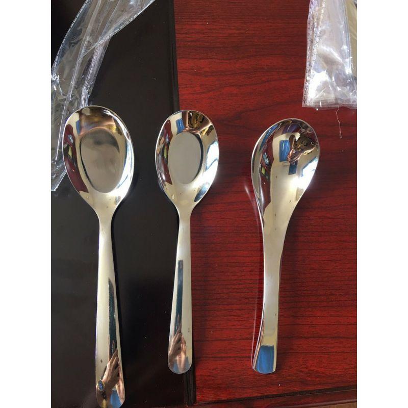 Bộ 3Thìa ăn phở/súp Inox 304 cao cấp bóng loáng
