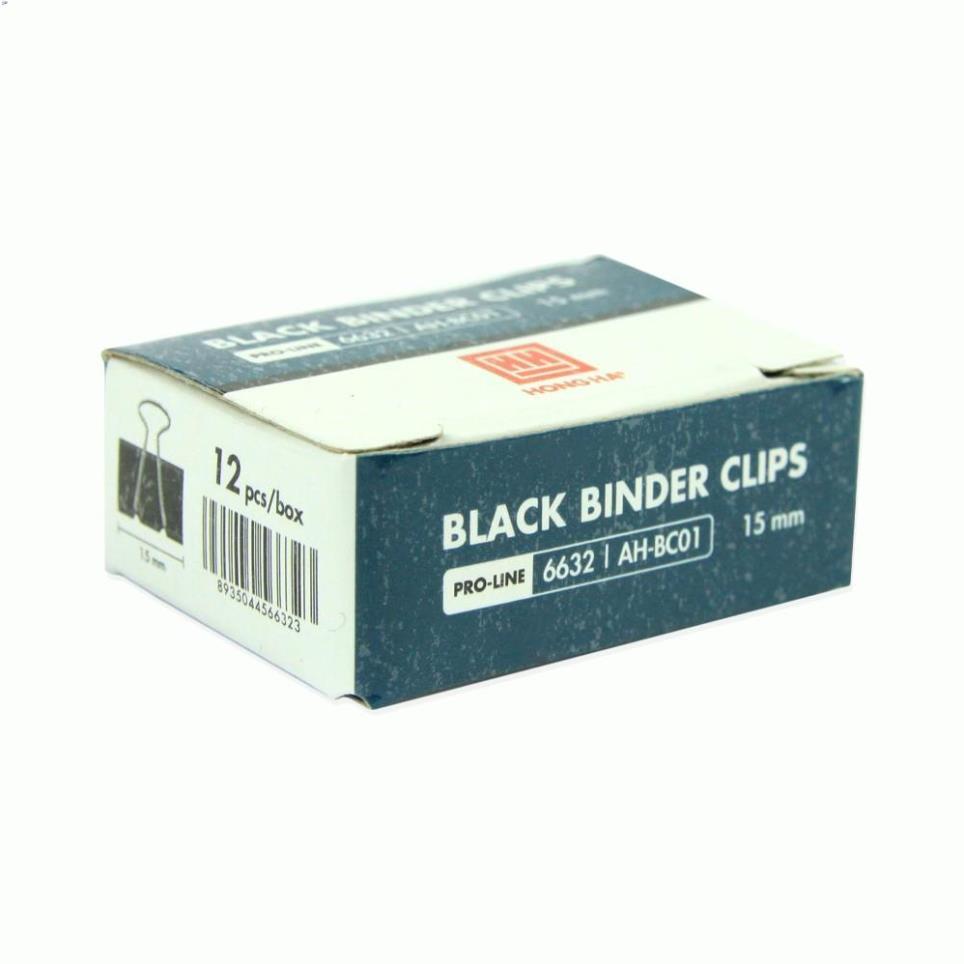 Kẹp giấy màu đen Hồng Hà 15mm 6632