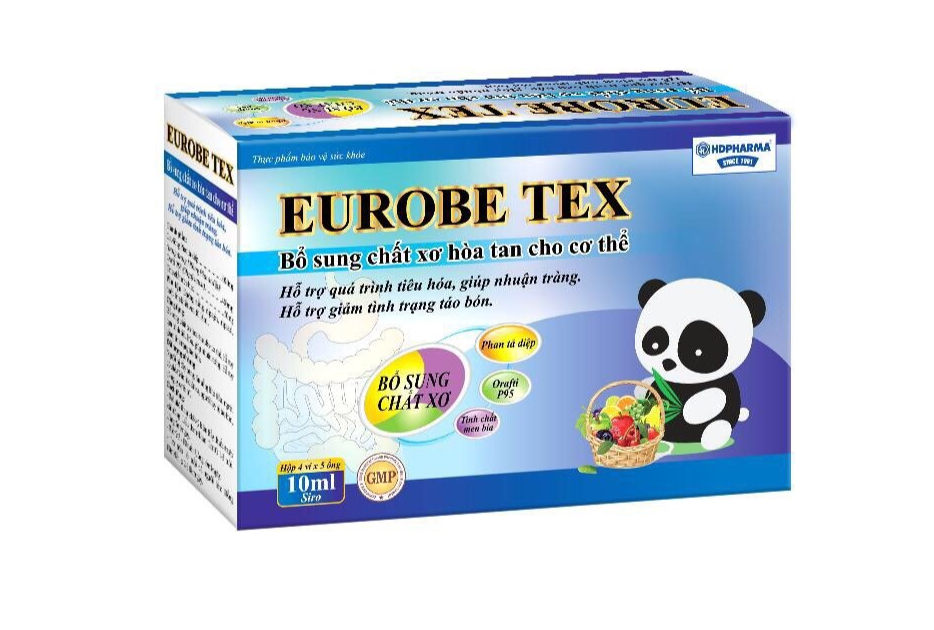 Siro EUROBE TEX HDPHARMA bổ sung chất xơ giảm táo bón, tiêu hóa tốt, nhuận tràng - 20 ống (EUROBE TEX)