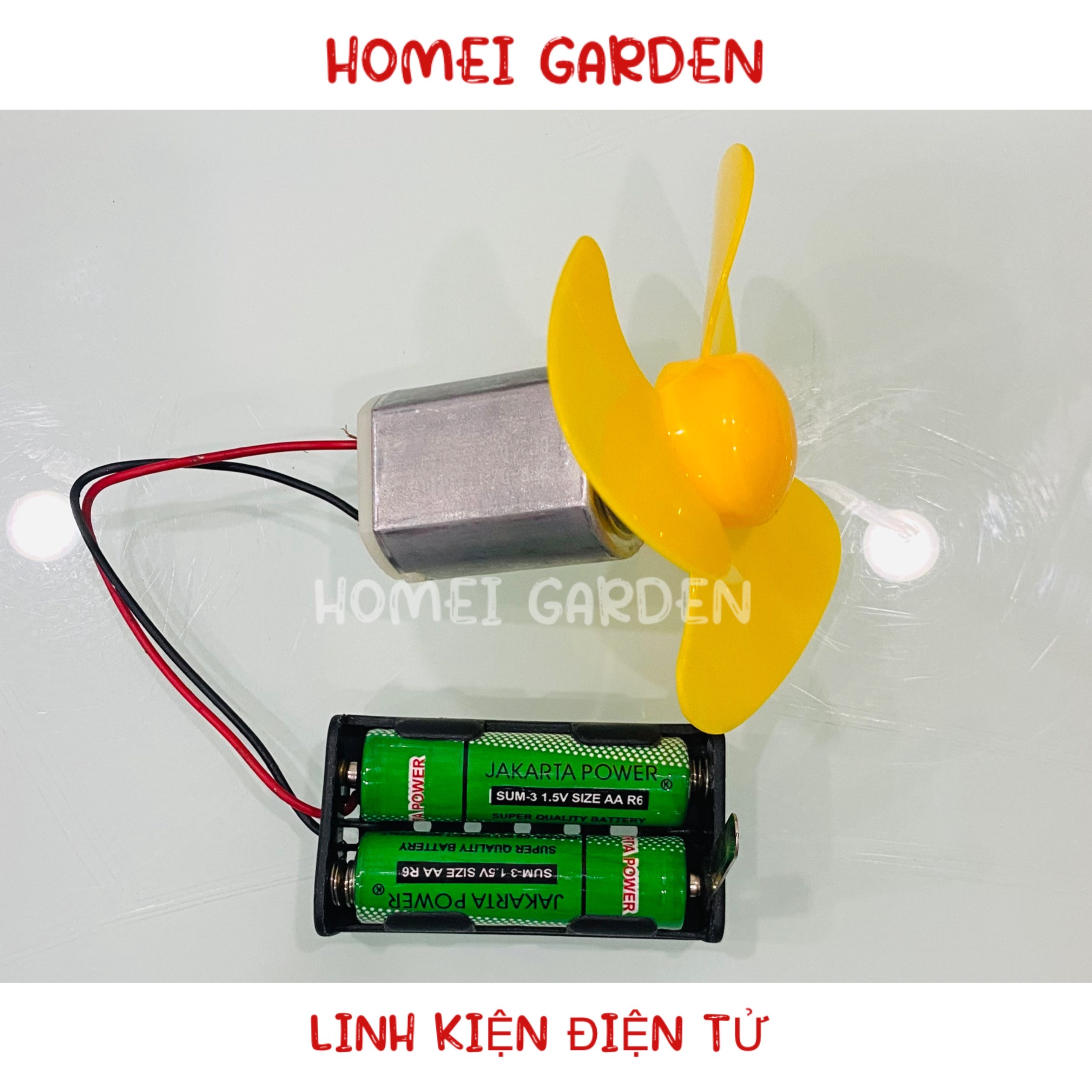 Bộ chế quạt siêu mạnh có sẵn pin rất êm bền 3V - 9V có thể chạy liên tục trong thời gian dài - CBGD3