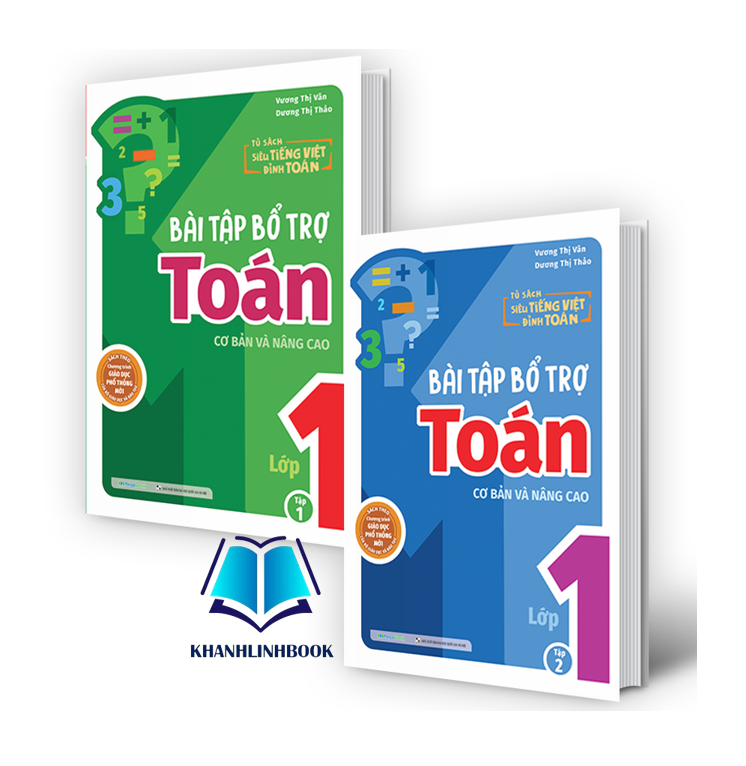 Sách - Combo Bài tập bổ trợ Toán cơ bản và nâng cao lớp 1 - Tập 1 + 2