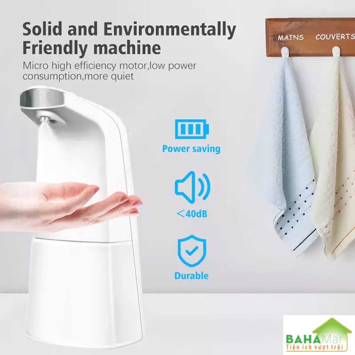 BÌNH CẢM ỨNG TỰ ĐỘNG PHUN CỒN HOẶC NƯỚC RỬA TAY KHỬ KHUẨN "BAHAMAR" Tự động phun xịt cồn để sử dụng mà không cần tiếp xúc