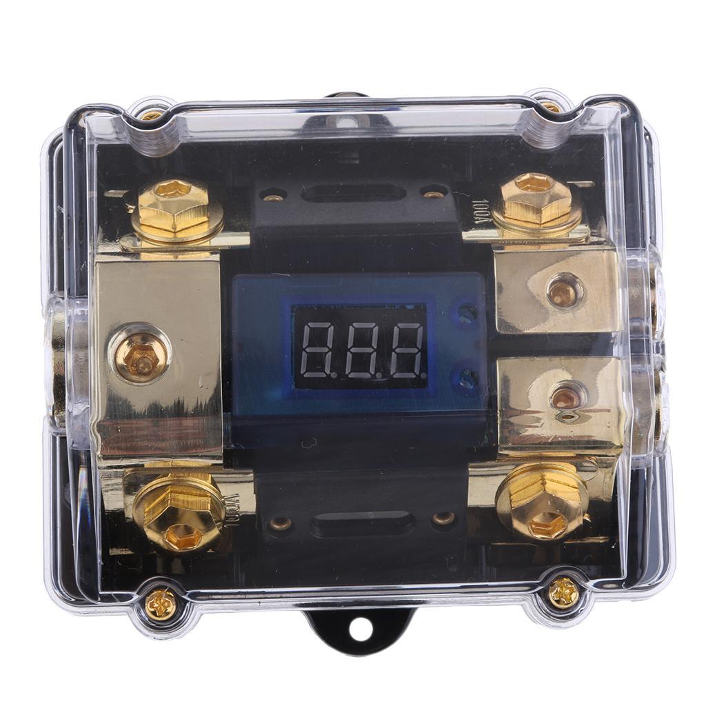 Portable 100A   Digital Fuse Holder Blocks Gold Plate for