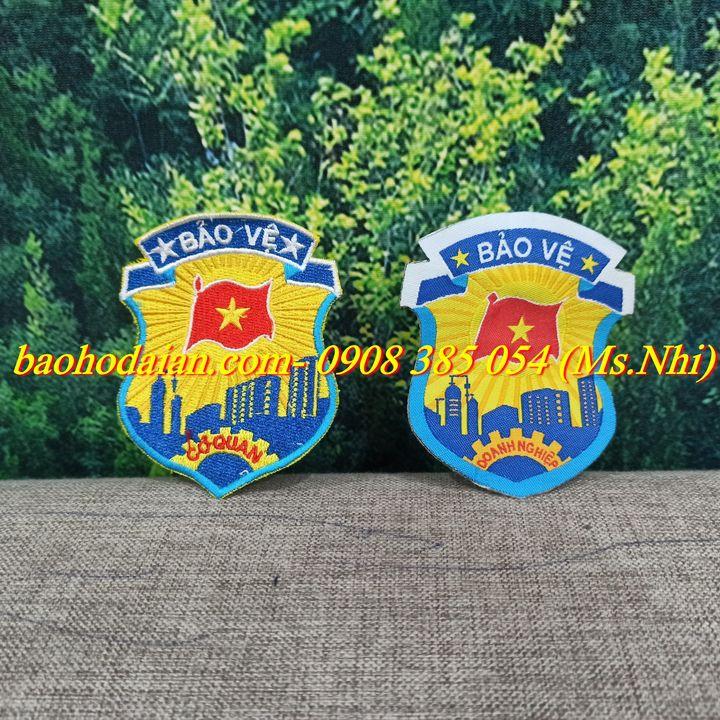 Logo đồng phục bảo vệ thêu may sẵn- Hình thật