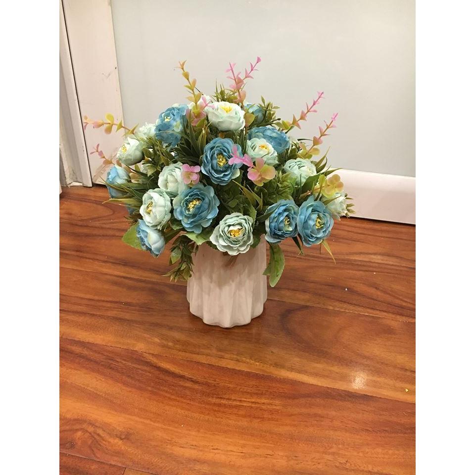 Bình sứ dứa thắt nơ dây gai cao 18cm