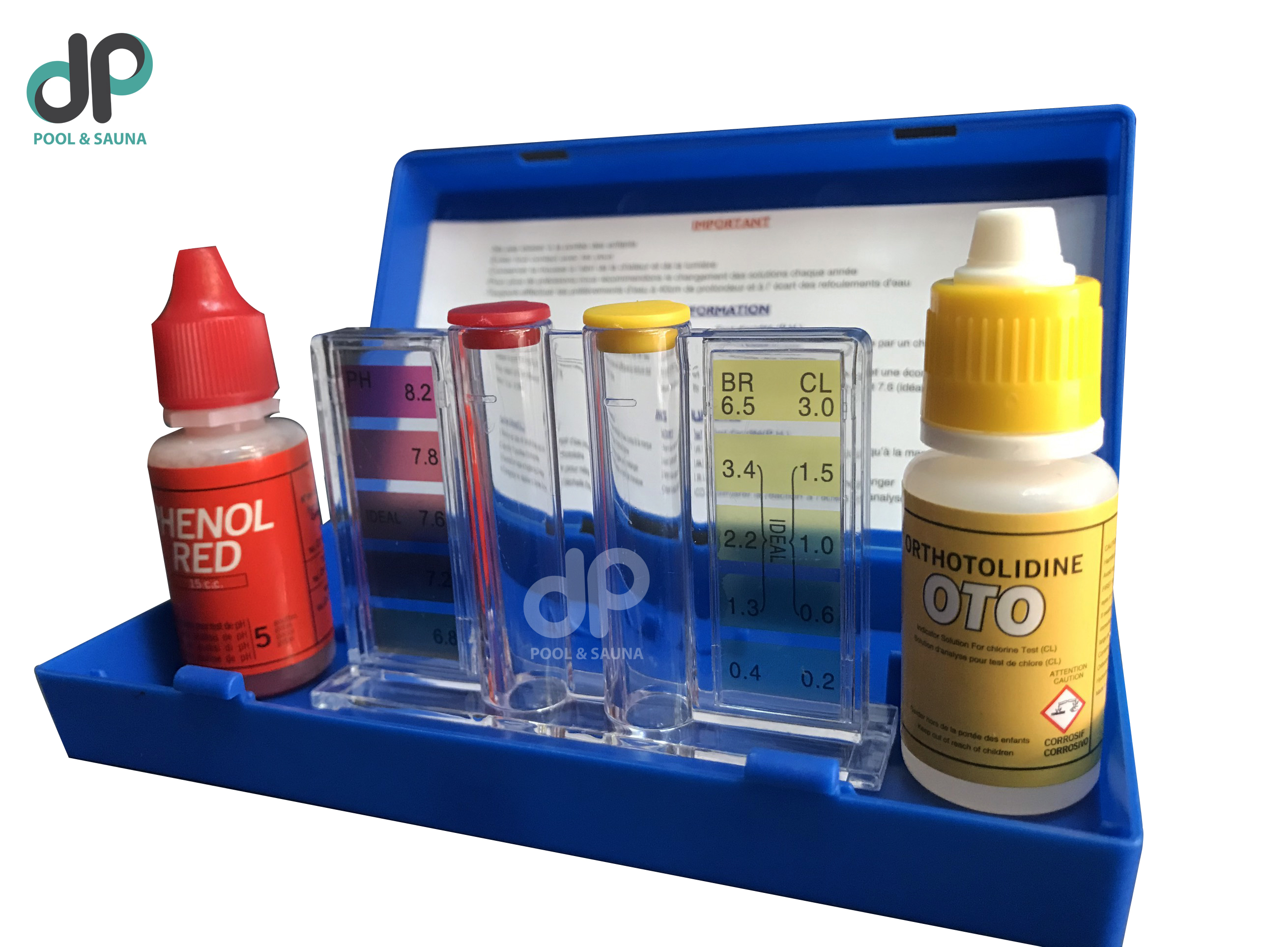 Bộ thử nước hồ bơi 2 trong 1 OTO và PHENOL RED - Basic Test Kit Trousse D'analyse (15ml)