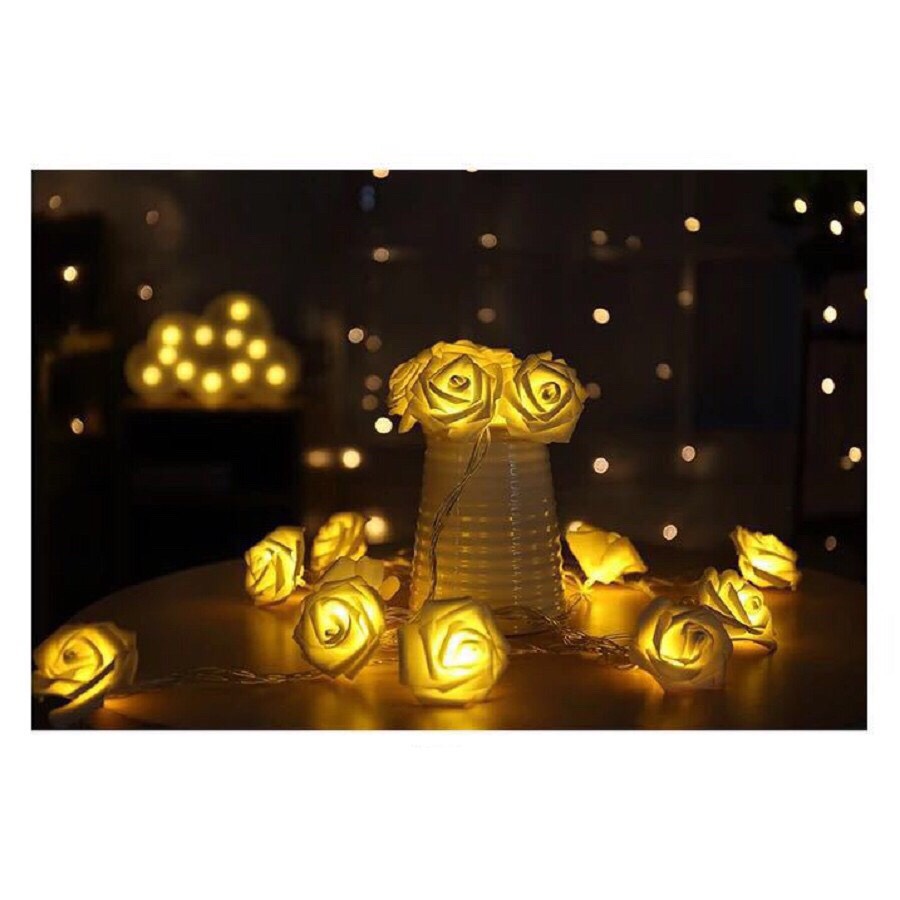 Dây đèn led 20 bông hồng trang trí đám cưới, sự kiện