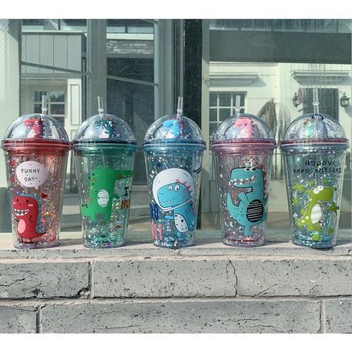 LY PHA LÊ 2 LỚP CÁCH NHIỆT TỐT 450ML KÈM ỐNG HÚT