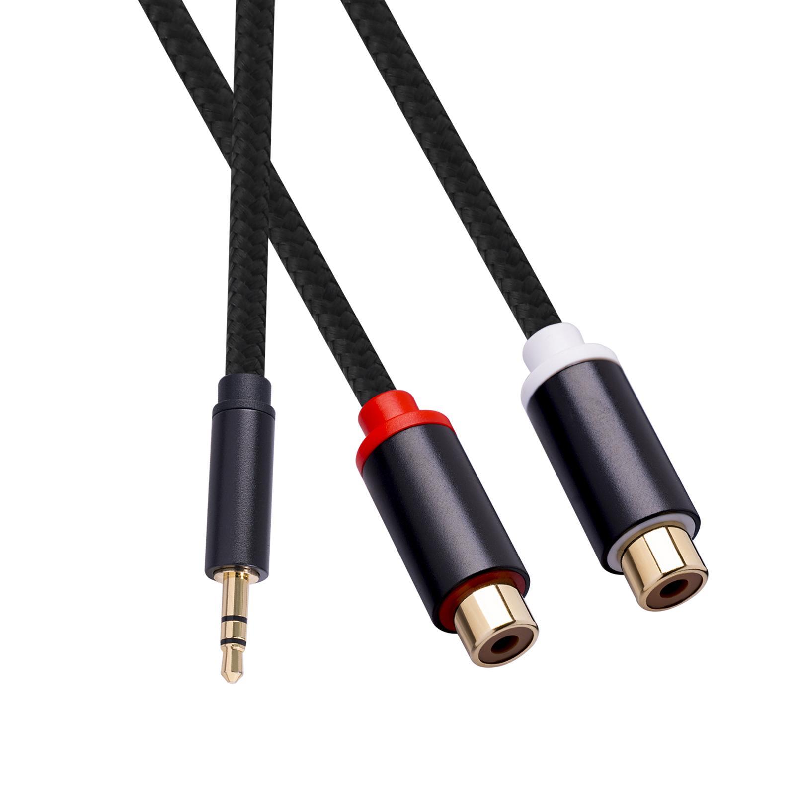 3.5mm to Dual RCA Cable Male-Female Audio Speaker Cord Splitter Cable for CD Player TV Stereo