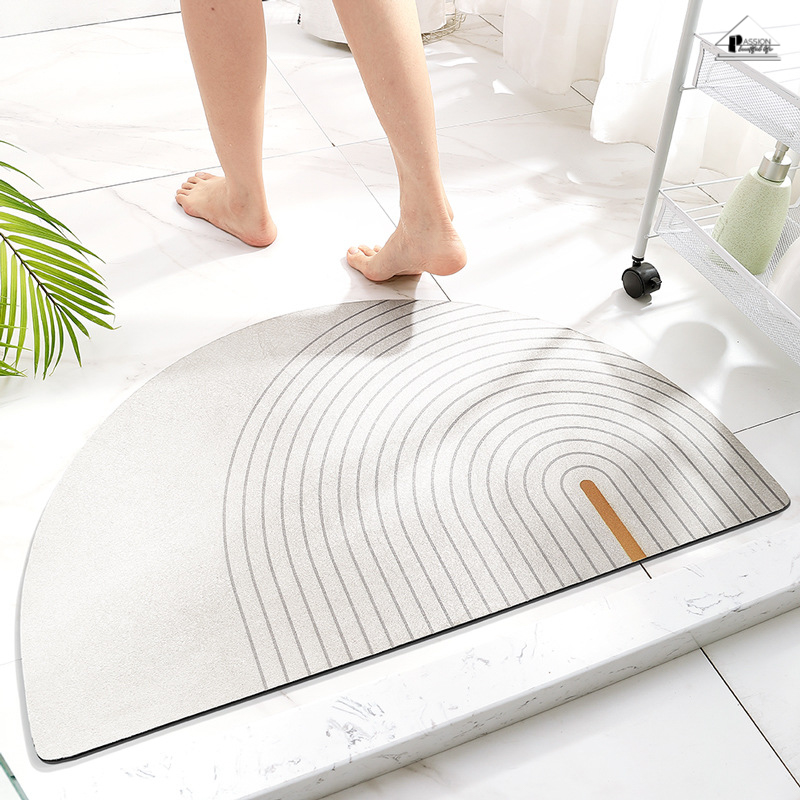 Thảm Da Lộn Half Circle Trang Trí Cửa Ra Vào Thấm Hút Nhanh