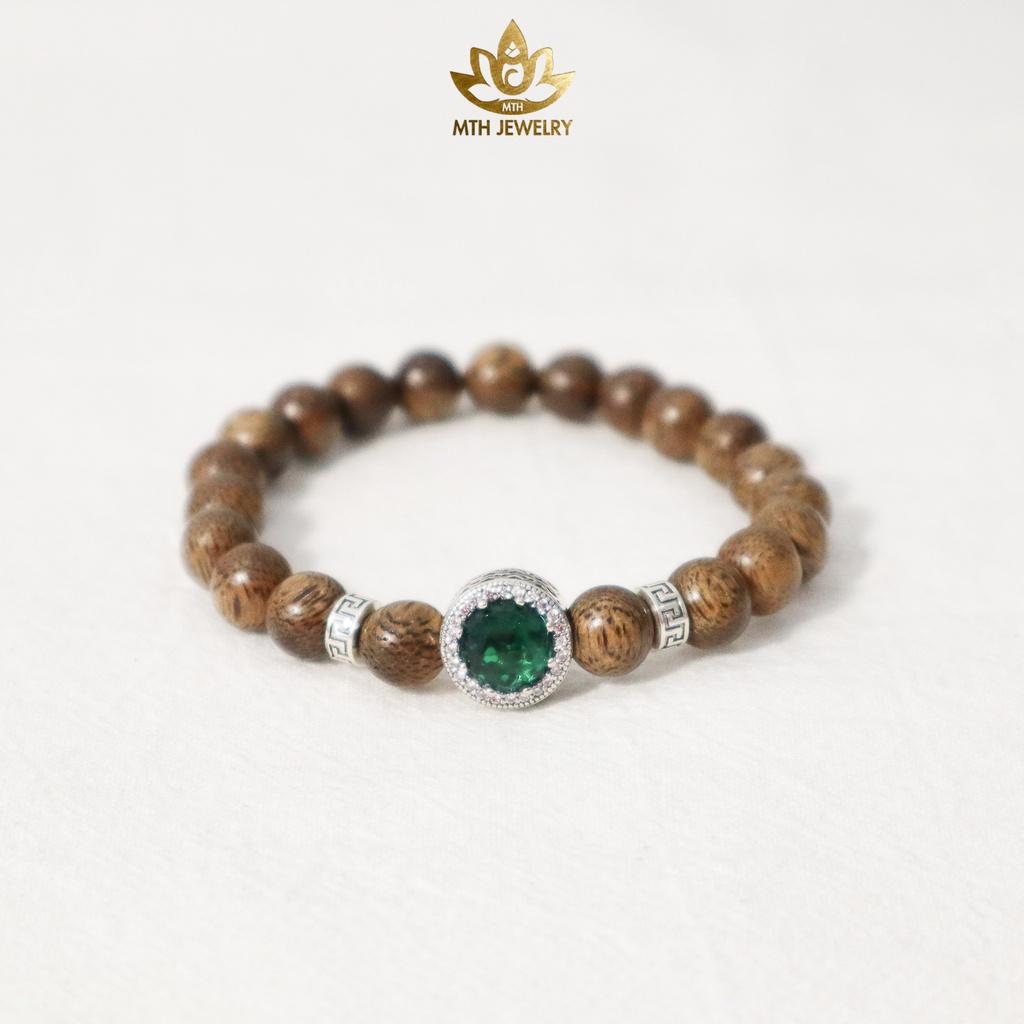 Vòng Tay Trầm Hương Tốc Việt Tròn Đơn Size 8/10/12mm Mix Charm Đá Bạc S925
