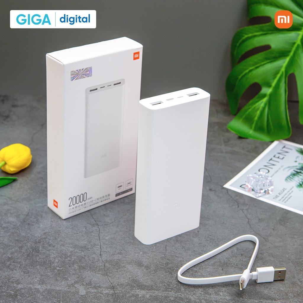 Sạc dự phòng Xiaomi 20000mAh Gen3 Xiaomi sạc nhanh 18W  hàng nhập khẩu